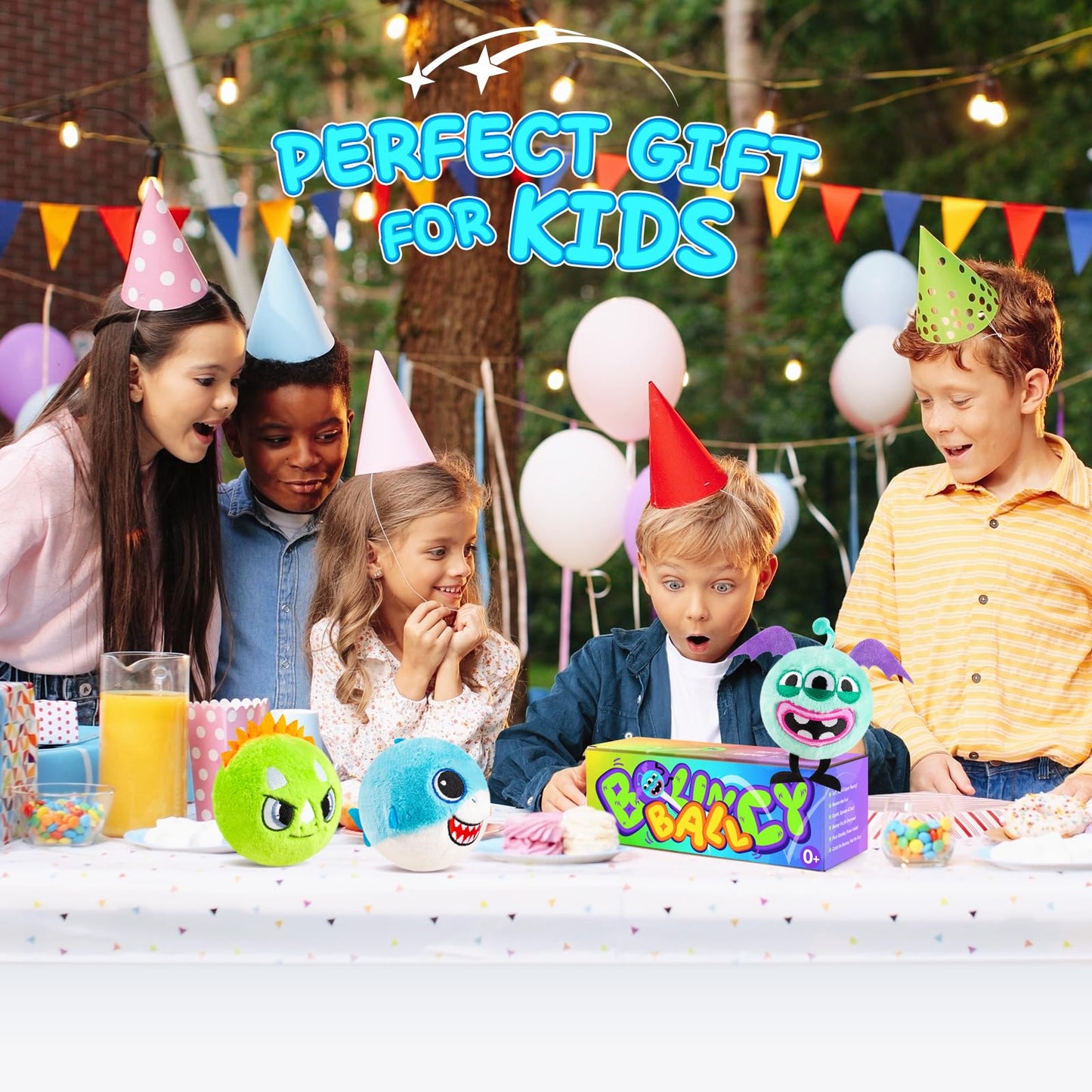 ZOOJOY 3 Pcs Plush Bouncy Balls for Toddlers 1-3, 3-Inch High Bounce Sensory Toys Featuring Dinosaur, Shark & Monster, Soft Game Balls Gift for Boys 6 Months+, Indoor & Outdoor Play