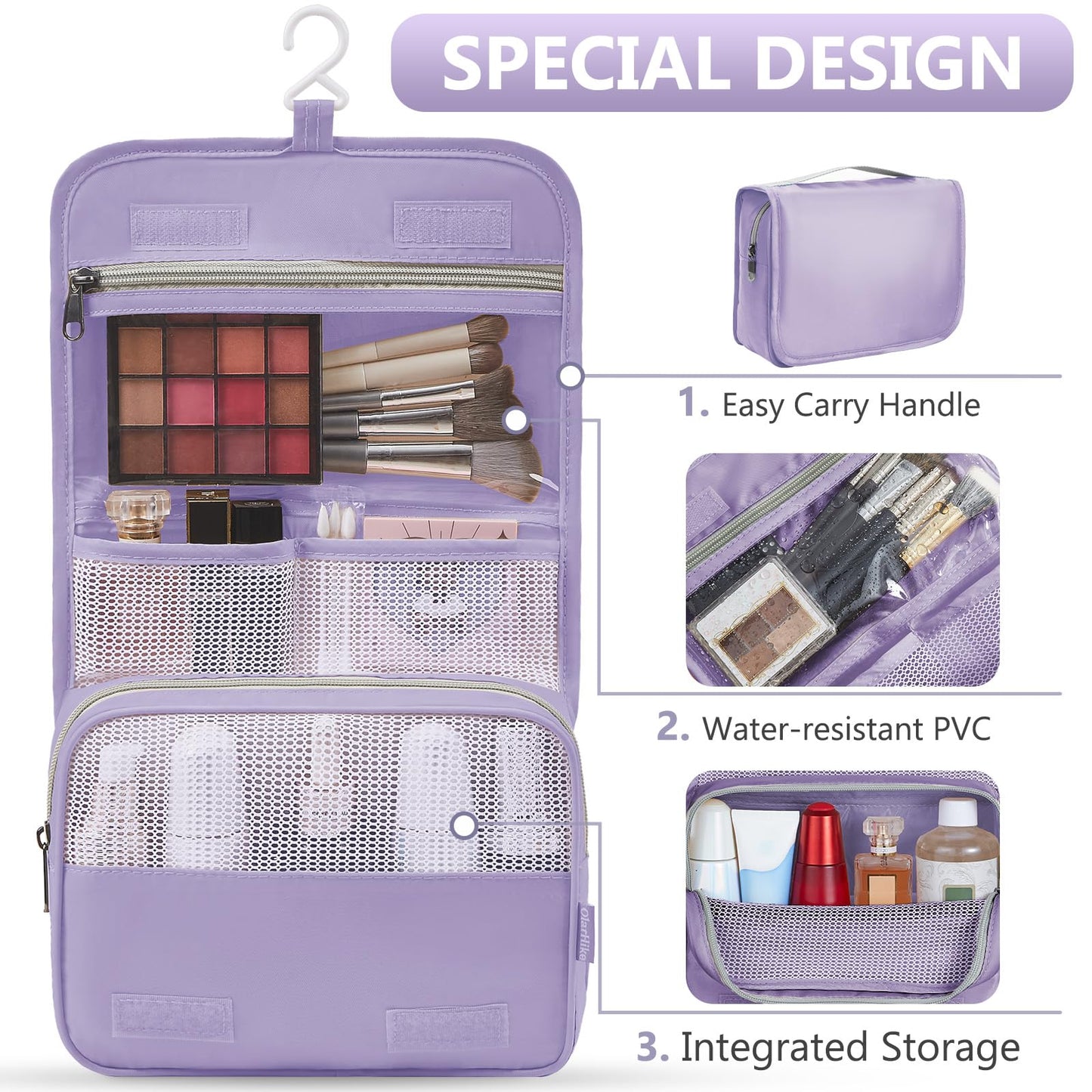 8 Set Packing Cubes for Travel, Gifts for Women Mom,Anti-Tearing Suitcase Organizer for Luggage with Shoe & Hanging Toiletry Bag,OlarHike Vacation Essentials & Accessories for Cruise Ship