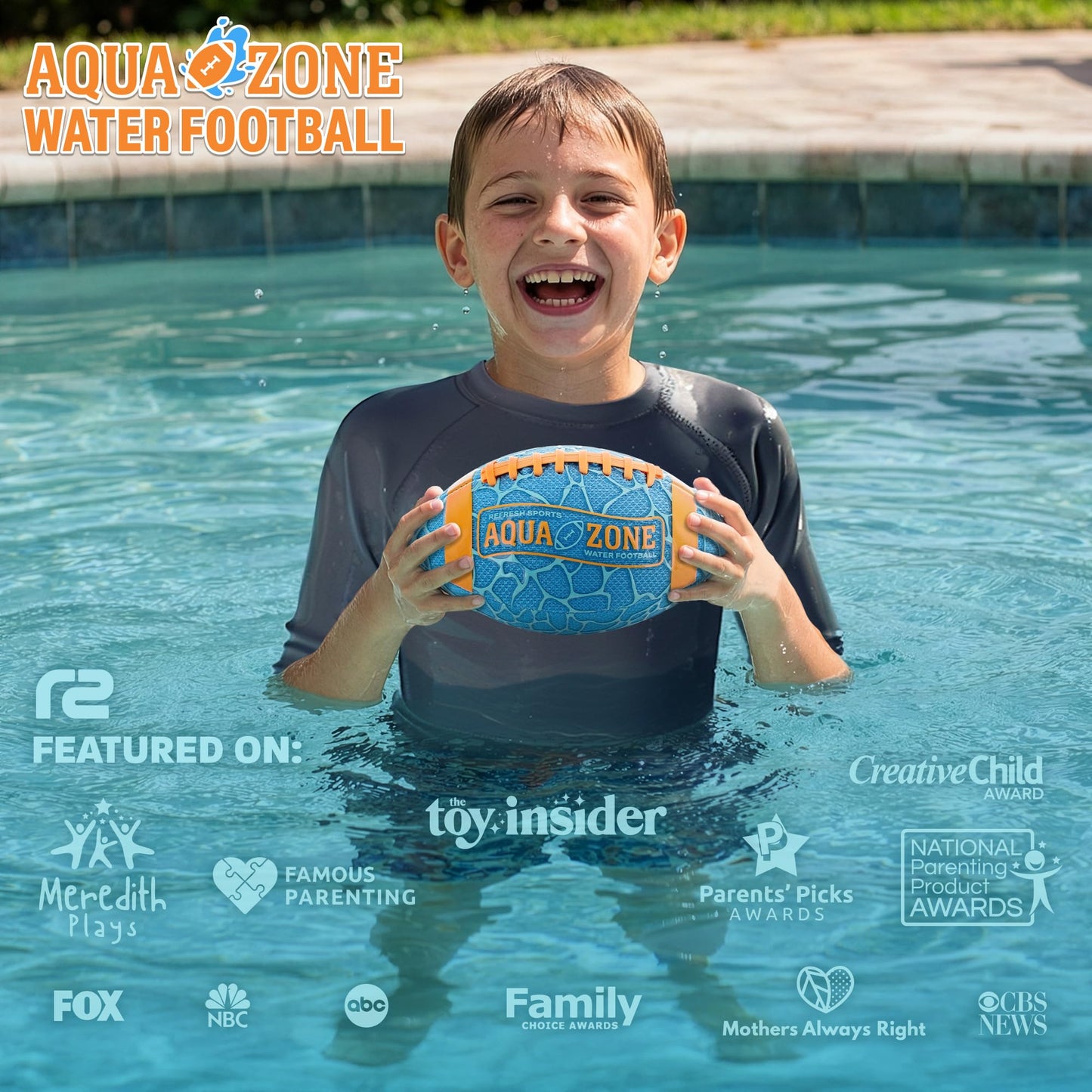 Water Football for Pool & Beach - Best Pool Toys for Kids All Ages - Easy Grip & Soft to Catch Footballs - Fun Outdoor Games Sports Toy - Pool Gifts for Kids 5 6 7 8 9 10 11 12 + Year Old Boy & Girl