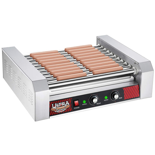 Great Northern Popcorn, 876071RCM, Hot Dog Grill with 11 Stainless Steel Rollers for 30 Hot Dogs or Sausages, Gray