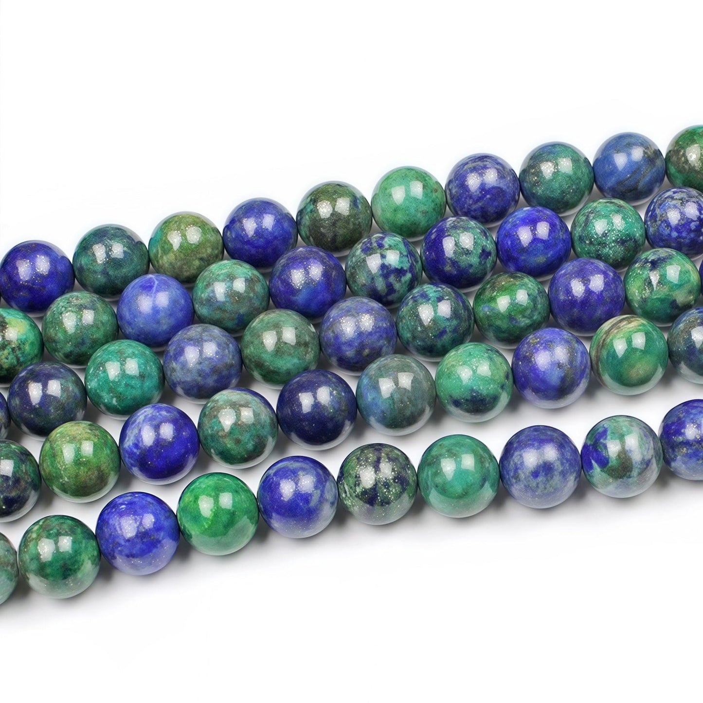 MJDCB 5A Natural Phoenix Lapis Lazuli Round Loose Beads for Jewelry Making DIY Bracelet Necklace 15'' (10mm)