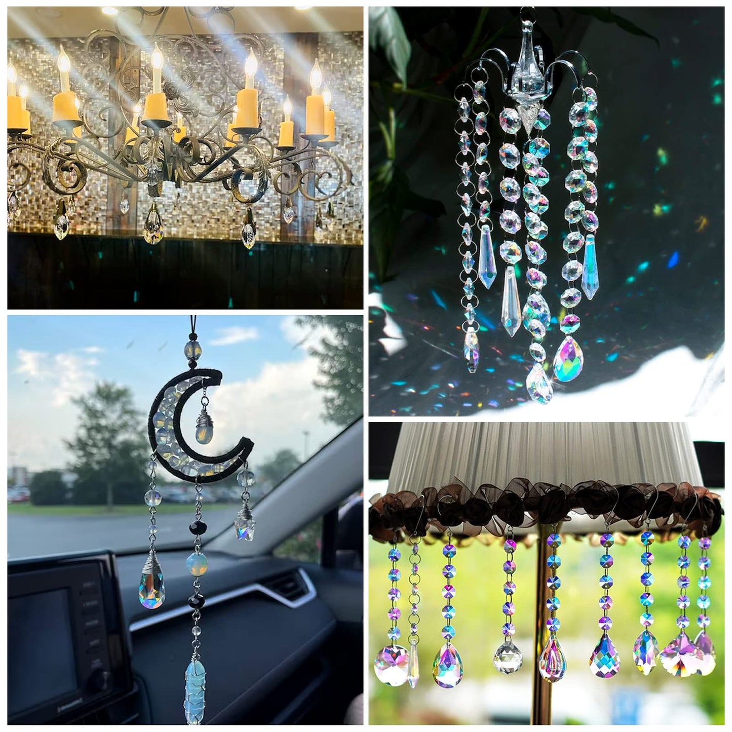 PH PandaHall Pandhall 100Pcs Crystal Teardrop Glass Beads Faceted Teardrop Beads Tear Drop Hanging Pendants for Women Necklace Bracelet Earring Jewelry Making