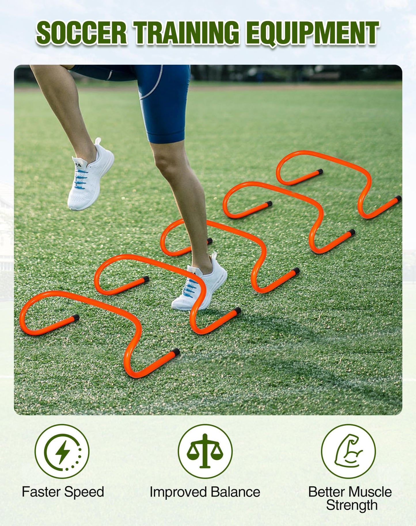 Lineslife 20 Pack 6" Agility Hurdles - Speed & Plyometric Training Hurdles for Kids, Athletes, Soccer, Football, Basketball, Baseball, Indoor Outdoor Sports