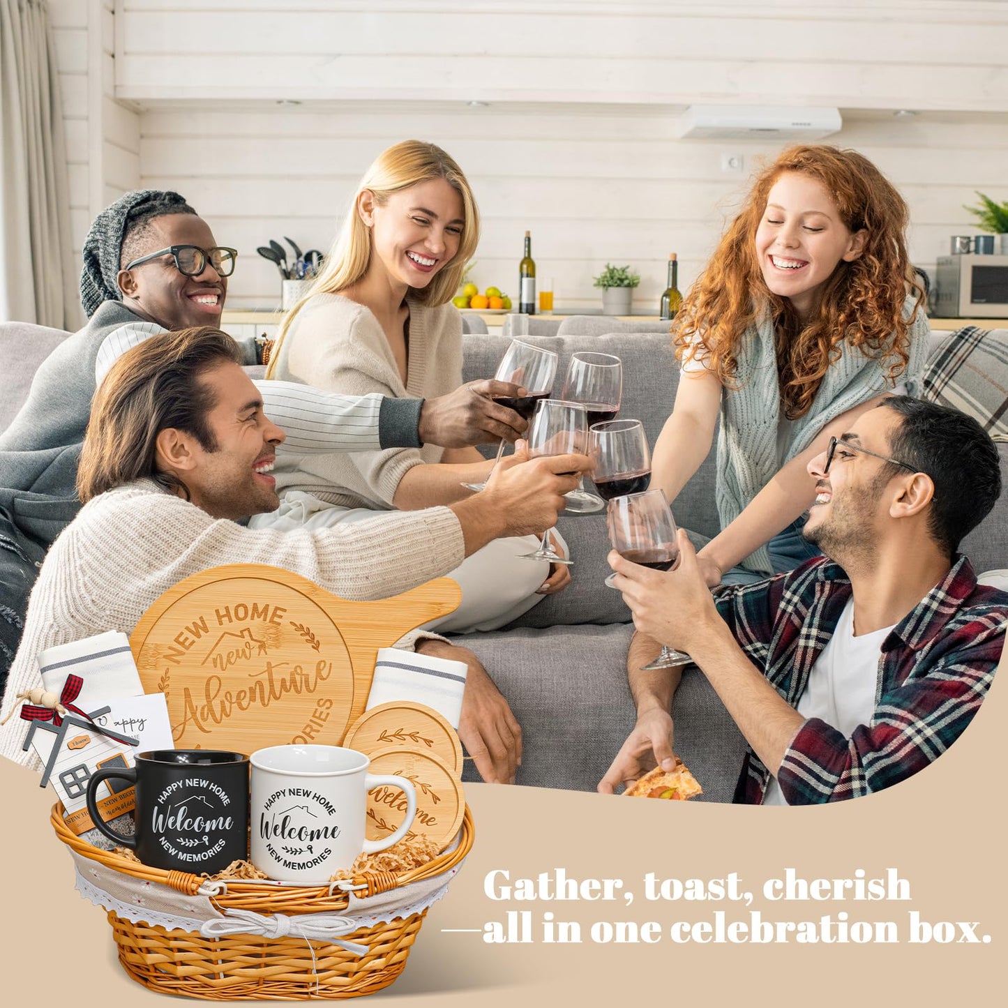 House Warming Gifts New Home,10Pcs New House Gift Basket, Closing Gift for Home Buyers Realtors,First House Gift Ideas, New Apartment