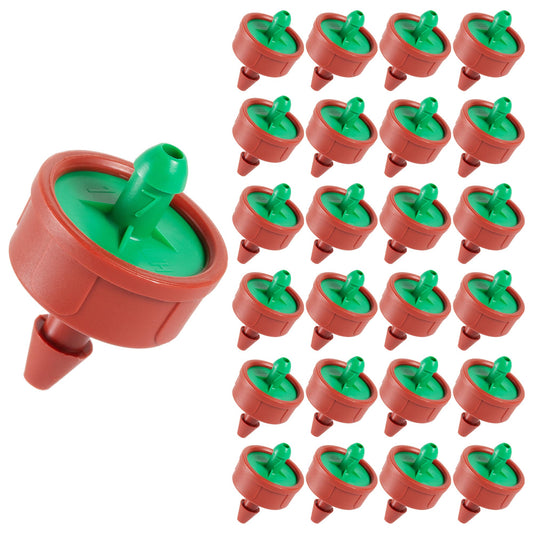 30 Pcs 0.25 GPH Pressure Compensating Irrigation Spot Drippers,Constant Flow Barb Outlet Watering Dripper Emitters Heads Parts for 1/4 Inch Watering Tubing Line for Garden Pots Plant Irrigation System