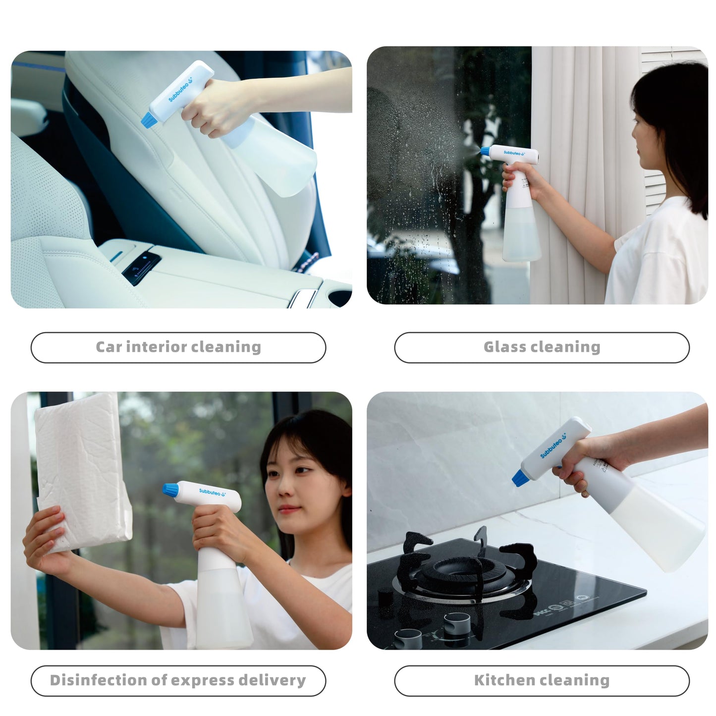 Subbuteo Electric Plant Mister Spray Bottle, 0.55L USB Rechargeable Auto Sprayer, Adjustable Fine Mist Nozzle for Indoor Plants, Hair Styling & Home Cleaning