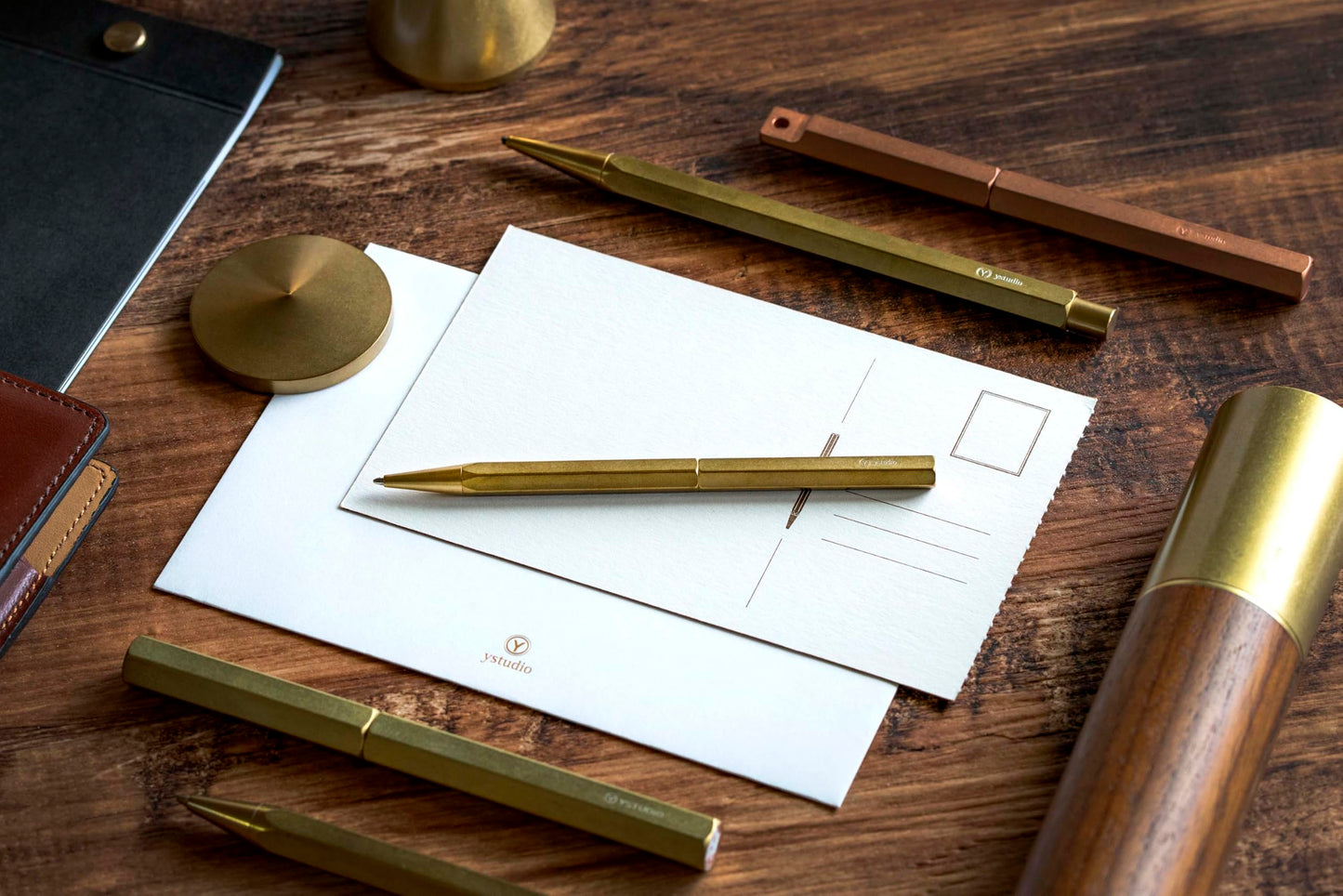 ワイスタジオ YSTUDIO Rotating ballpoint pen, classic ballpoint pen, made of brass, stunning luxury pen, the best ballpoint pen for professional administrative offices, exquisite designer pen (brass)