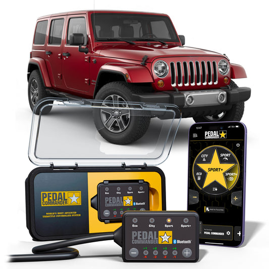 PEDAL COMMANDER for Jeep Wrangler JK 2007-2018 Throttle Response Controller - Plug-and-Play Upgrade, App Control, Throttle Controller Off-Road Performance Mods Jeep Wrangler Accessories