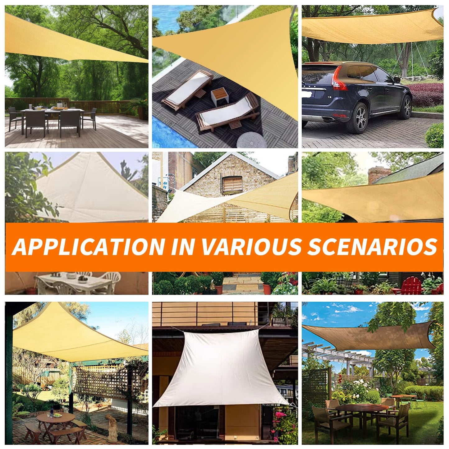 OOTONAT 16' x 20' Rectangular Sun Sail Shades Canopy UV Block Outdoor Shades for Patio Garden Backyard Pergola Shade Cover Sand
