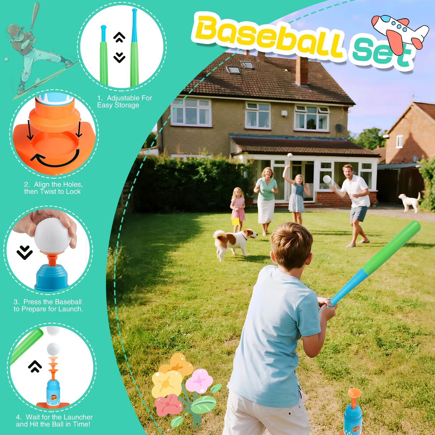 Outdoor Toys for Kids Ages 4-8, 8-in-1 Backyard Games Set with Multiple Sports Activities, Outdoor Family Play for Boys and Girls, Ideal for Parties, Camping & Birthday Gifts