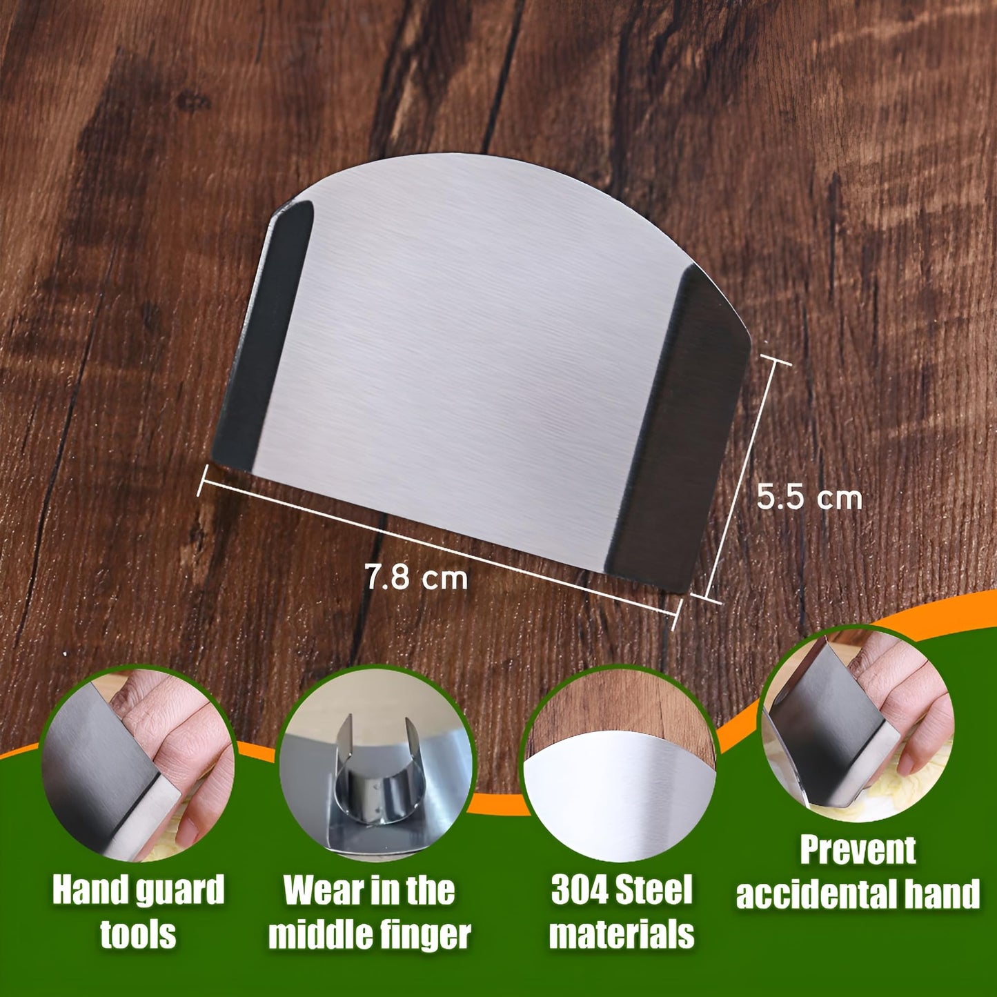 UNIQUEPLUS stainless steel onion slice holder onion slicer and chopper,finger guards for cutting food,finger protector for cutting food 2025 Premium Onion Slicer with finger holder & bread knife