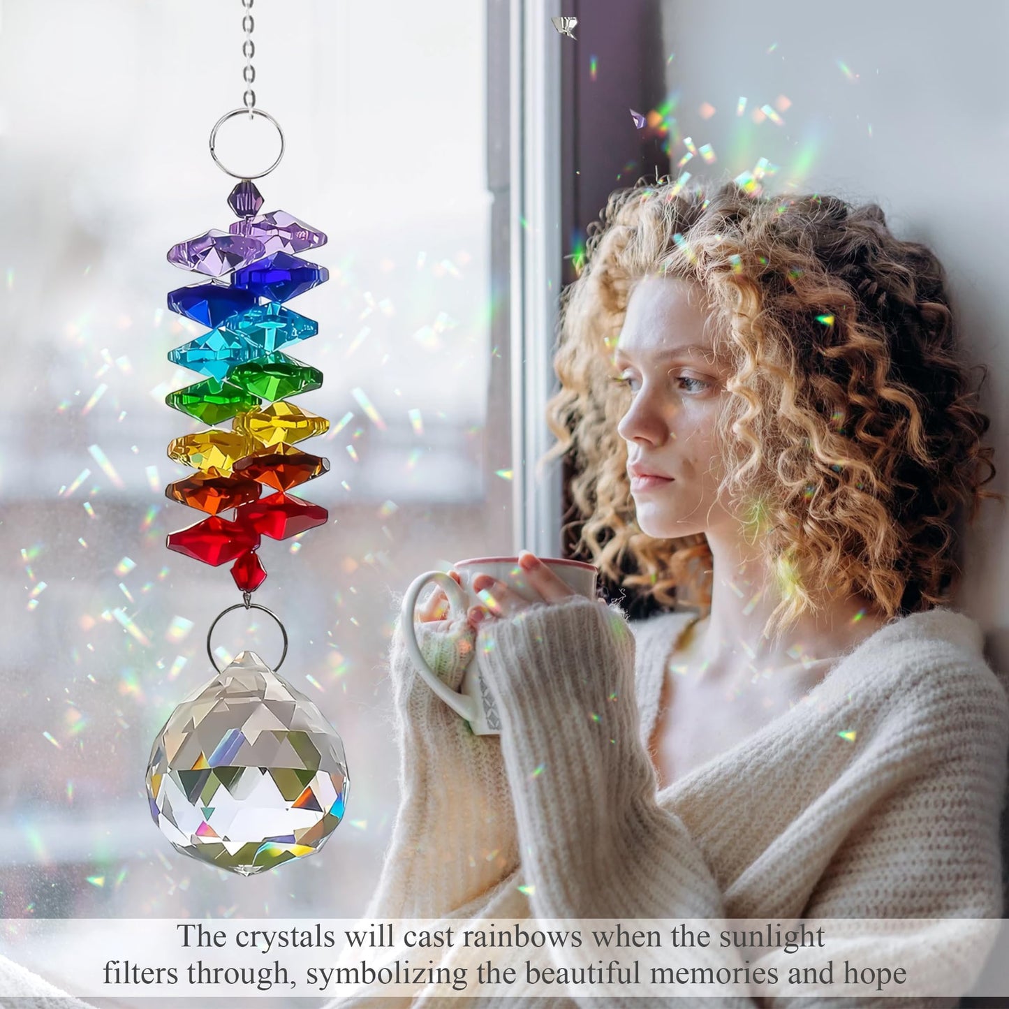 MALFIRST Black Cat Memorial Suncatcher, Angel Cat Ornament, Acrylic Suncatcher for Pet Loss Sympathy Gift, Cats Remembrance Gifts & Kitty Passing Away Gift, in Memory of Cats Window Decor
