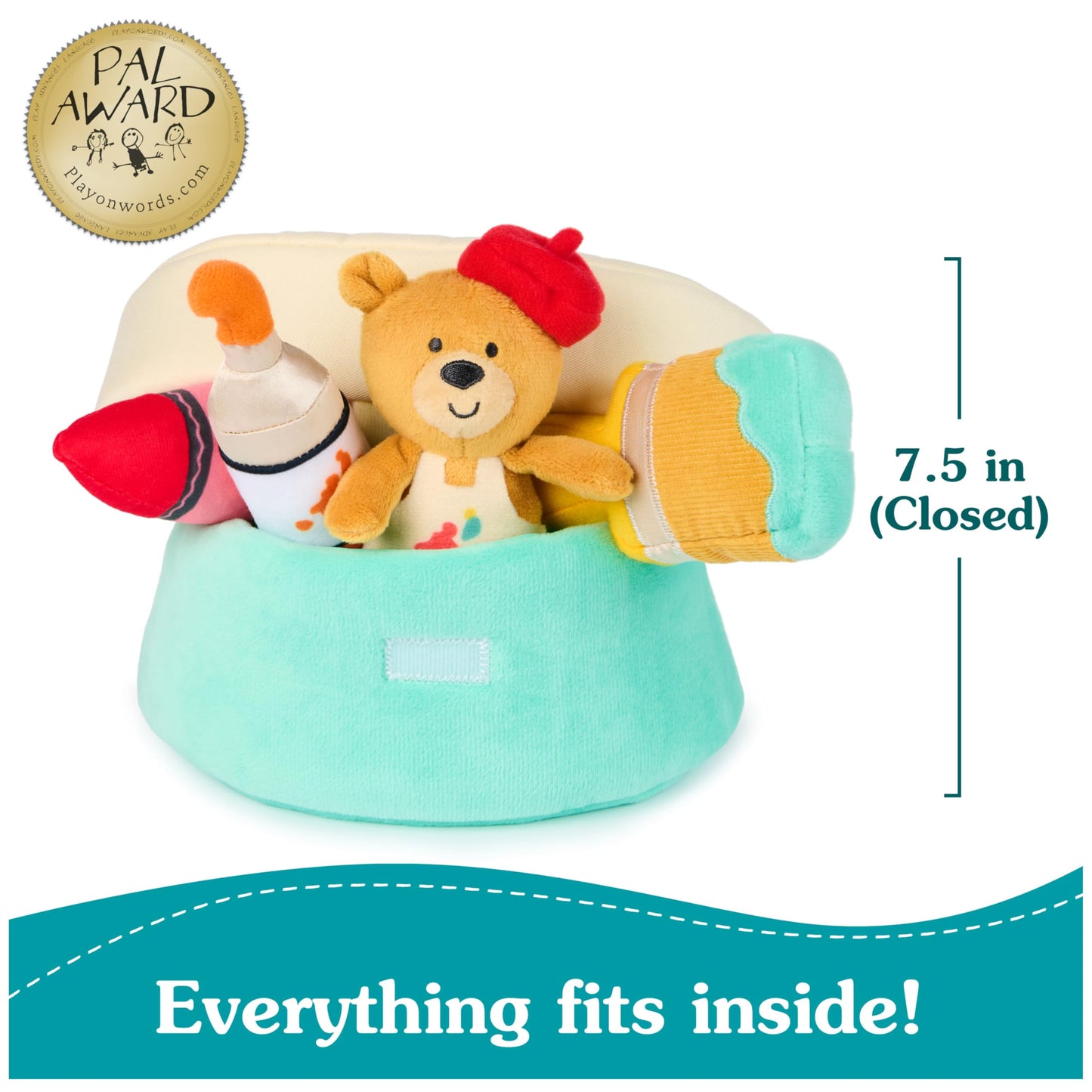 GUND Baby My Little Artist 5-Piece Plush Playset with Rattle, Squeaker and Crinkle Plush Toys, Sensory Toy for Babies and Newborns, 7.5”