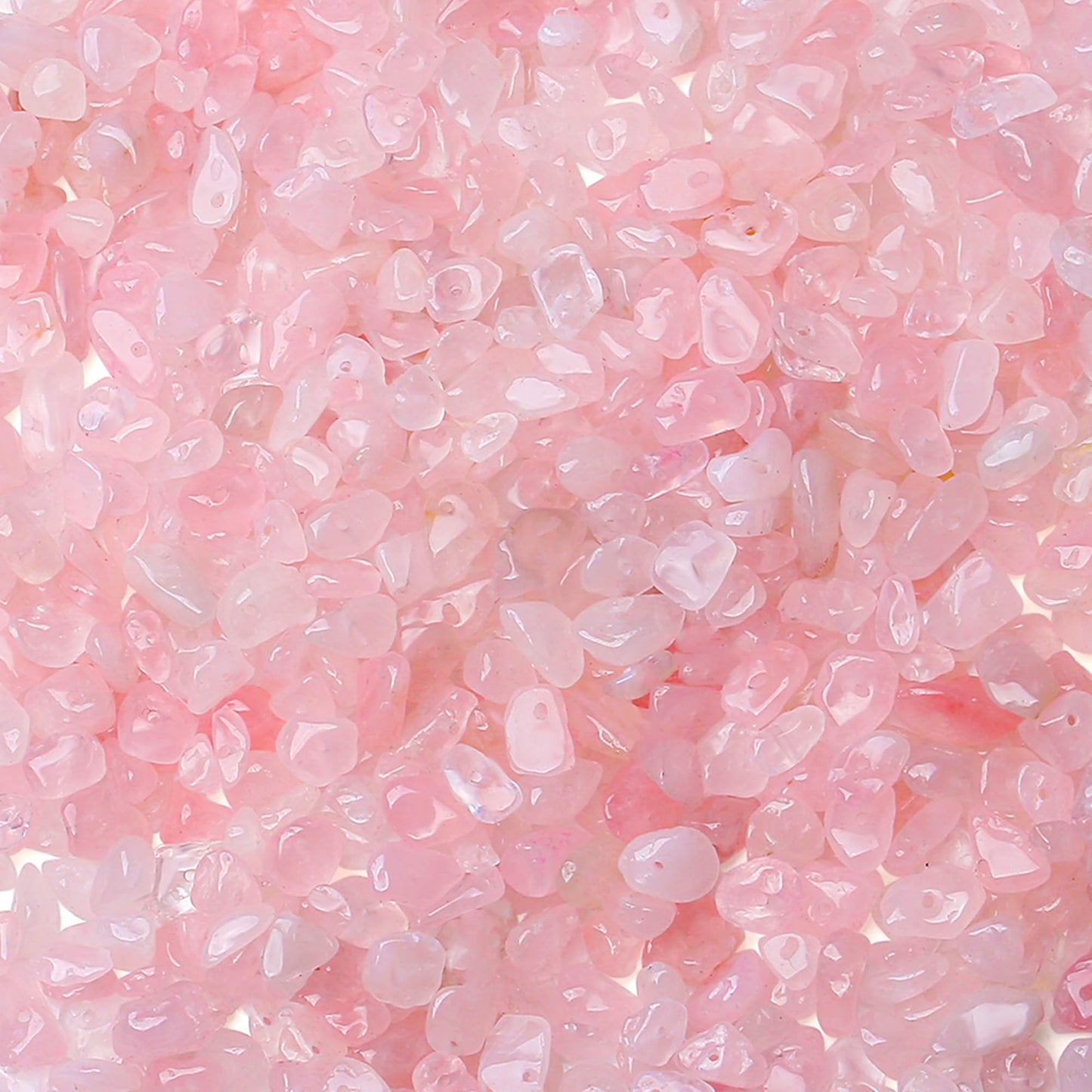 ZHIYUXI 400pcs Rose Quartz Beads 5-8mm Pink Crystal Beads for Bracelet Making Gemstones Rose Quartz Chips 2 Strands Irregular Pink Stones Loose Rocks Hole Drilled Crystal Chips DIY Craft Gifts