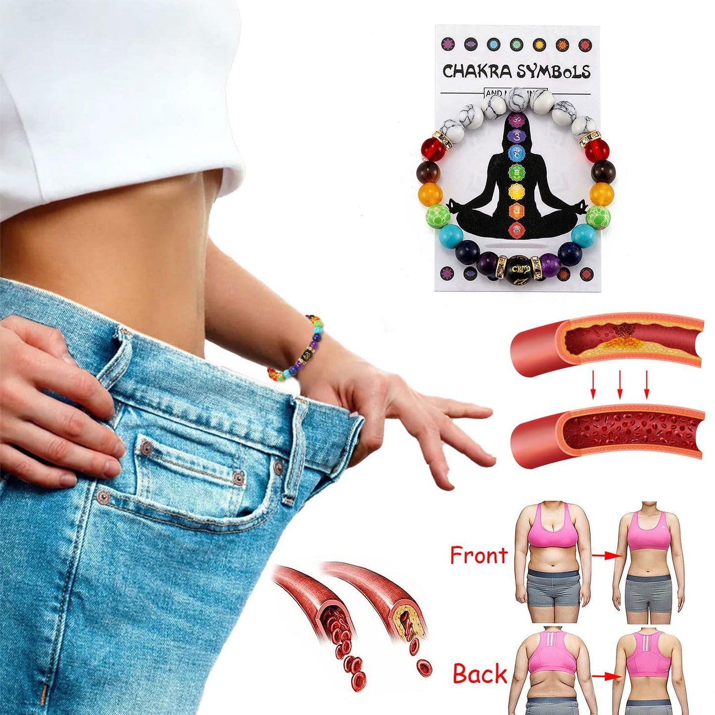 Long Tiantian Chakra Bracelets for Women & Men, 7 Chakra Stones, 8mm Crystals & Healing Stones, Yoga Charm Bracelet, Essential Oil Diffuser Jewelry Gifts