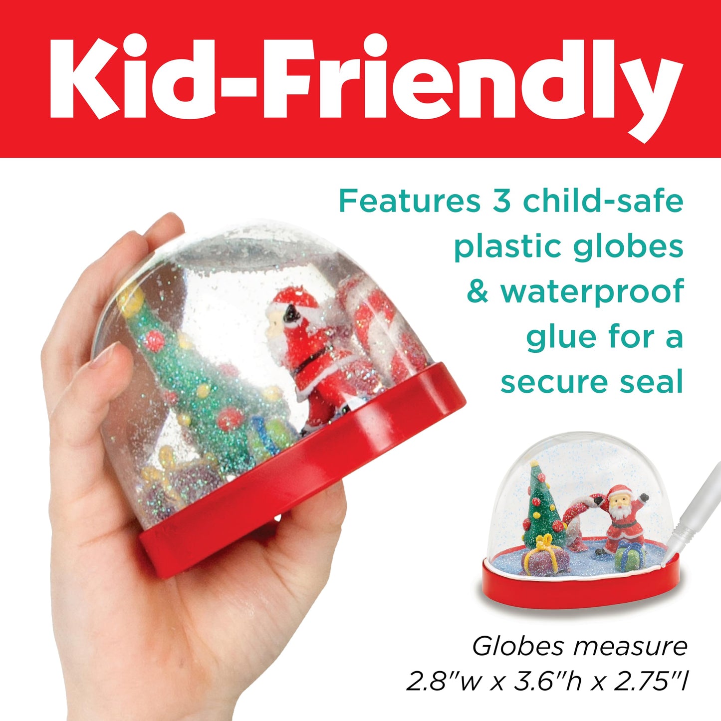 Creativity for Kids Make Your Own Holiday Snow Globes Kit | Sculpt, Decorate & Shake 3 Festive Winter Scenes | DIY Christmas Crafts for Kids to Build Creativity & Fine Motor Skills (Ages 6+)