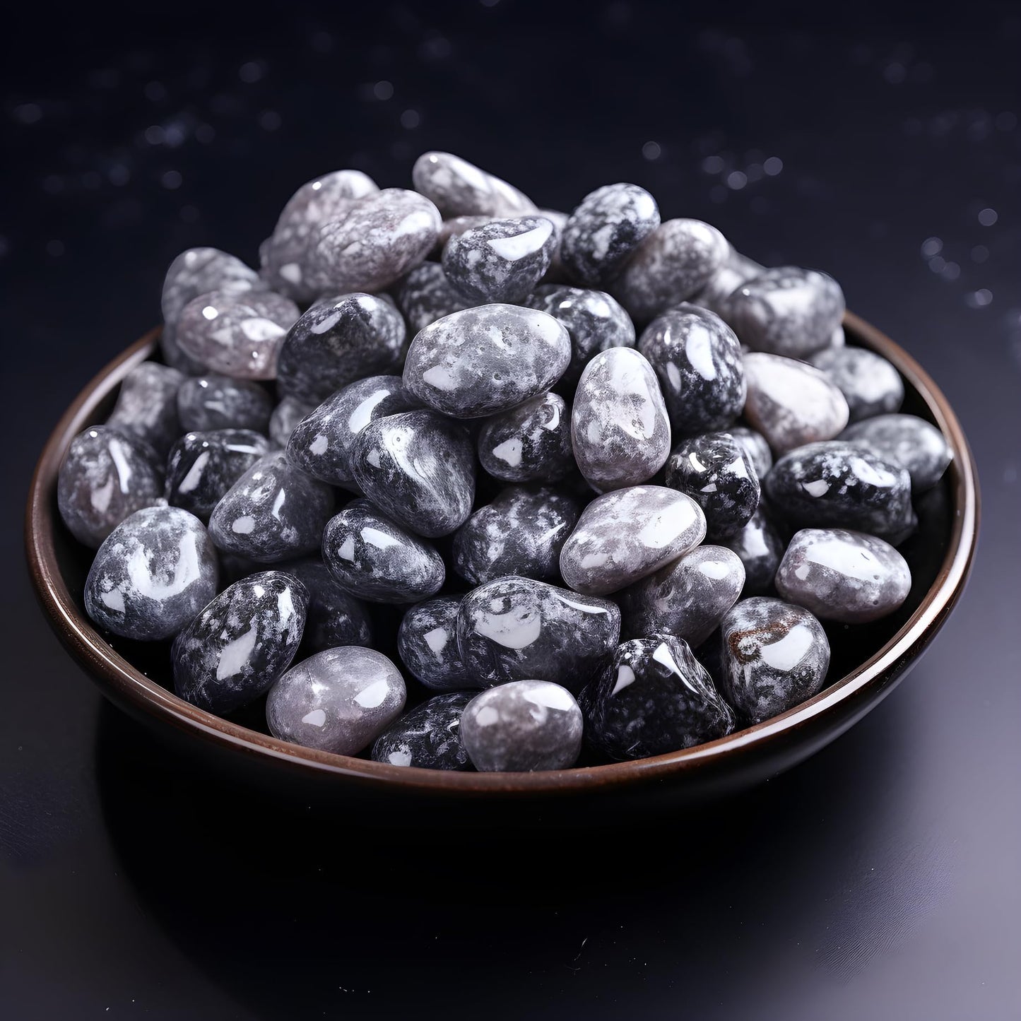 SigMntun Polished Yooperlite Crystal Chips Set, 0.4", 128 Pcs - Handpicked Tumbled Stones and Crystals Bulk for Healing, Reiki, Meditation, Witchcraft and Home Decor
