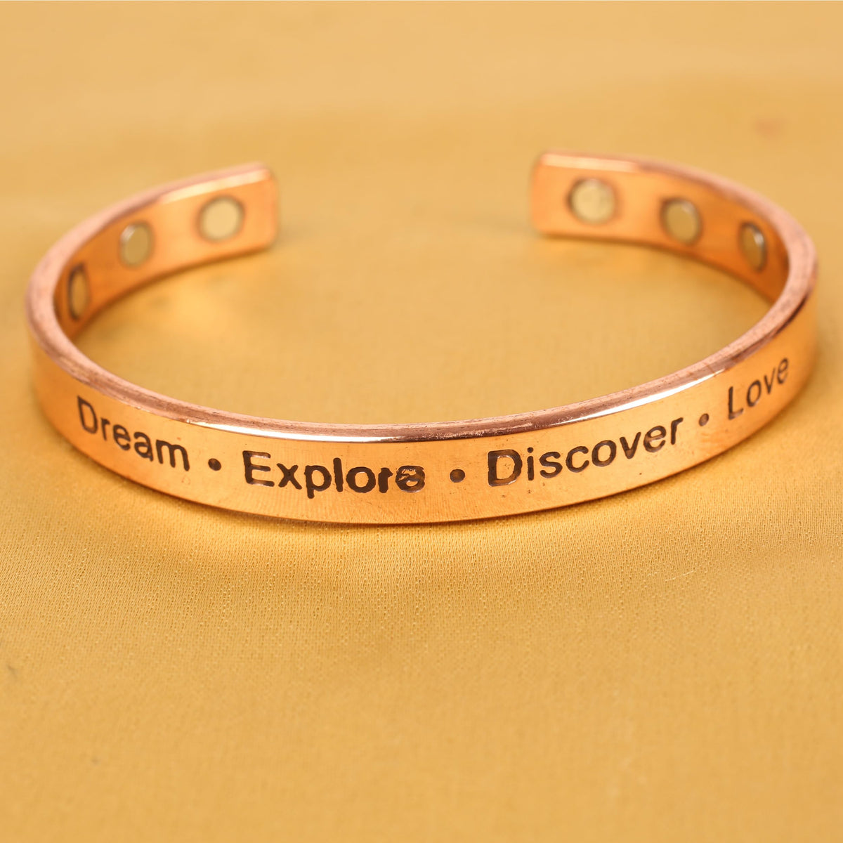 Touchstone Inspirational Copper Engraved Magnetic Bracelets for Women-Personalized Jewelry Gifts for Best Friend/Mom/Daughter/Sister - In a Pretty Gift Box Dream Explore Discover Love