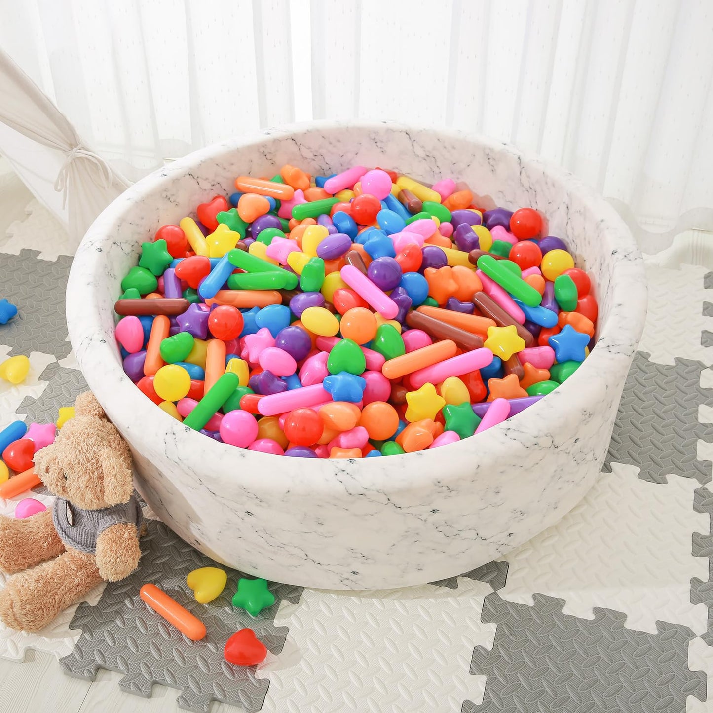 STARBOLO Ball Pit Balls for Kids -Pack of 500 Colorful Ball Pit Balls Crush Proof Plastic Toy Balls for Toddlers Ball Pit, Ball Pit Play Tent, Baby Pool Water Toys