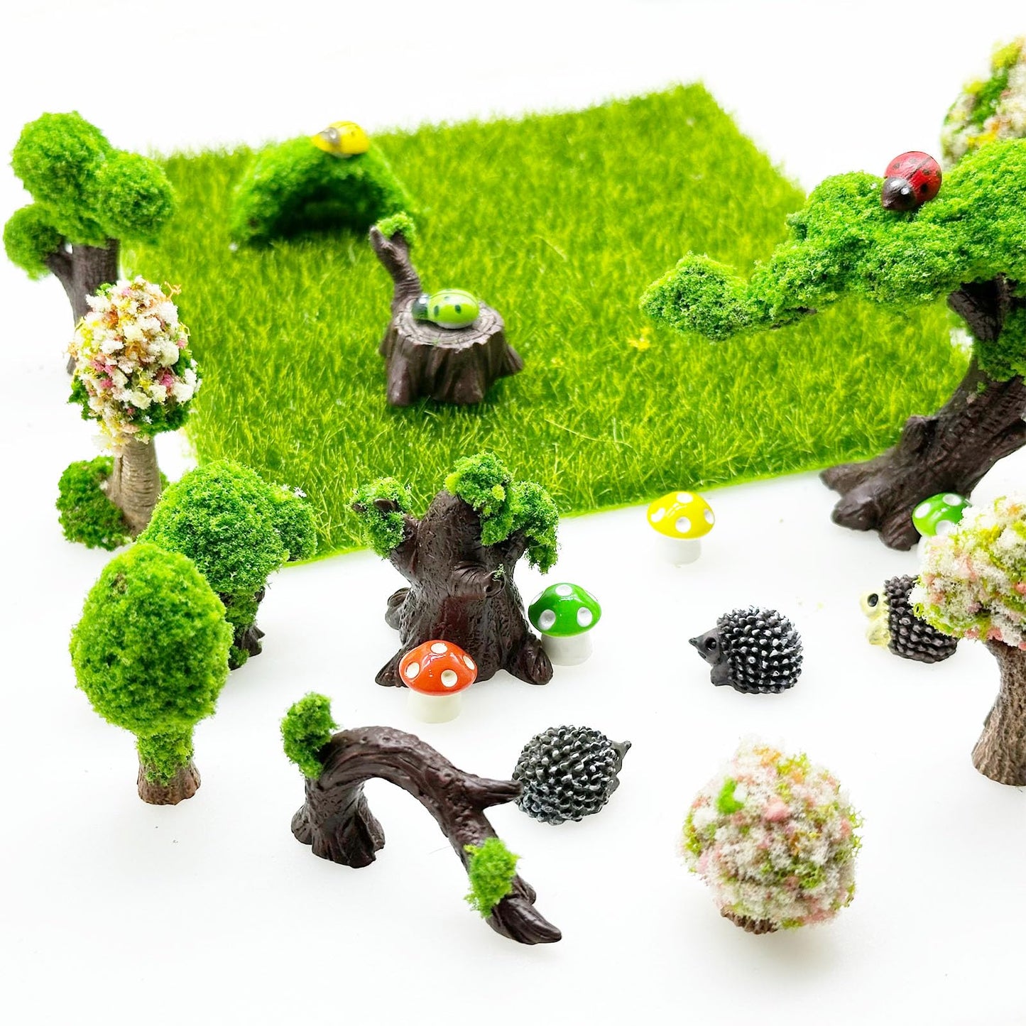 Woohome 66 PCS Miniatures Fairy Garden Accessories Outdoor, Mini Garden Kit, Micro Landscape Miniature Figurines for DIY Micro Landscape Ornaments