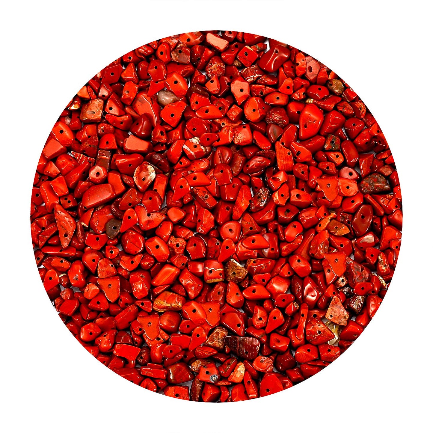 Natural Chip Stone Beads for Jewelry Making, Irregular Gemstone Loose Beads Crushed Chunked Crystal Pieces Rock Beads Hole Drilled for DIY Art Crafts (Red Jasper)
