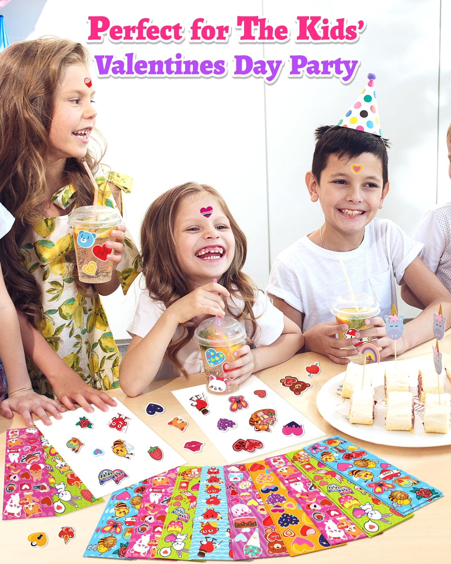 2020 PCS Valentines Day Stickers for Kids, 120 Sheets Heart Love Stickers, Valentines Crafts Gifts Goodie Bags Party Favors for Kids Classroom