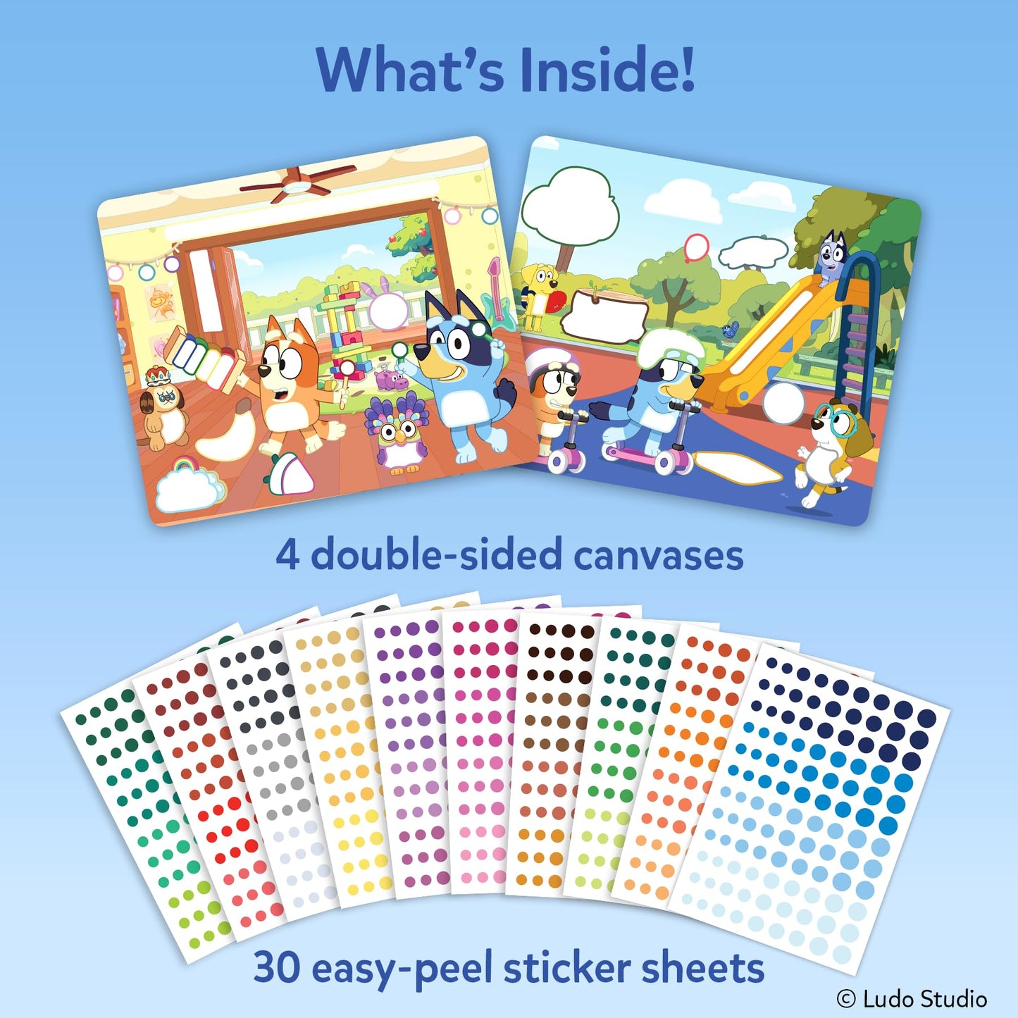 Skillmatics Bluey Dot It Sticker Activity – Mess-Free Fun for Kids, 500+ Stickers, Craft Kits, DIY Activity, Travel Toys, Gifts for Boys & Girls Ages 3, 4, 5, 6, 7