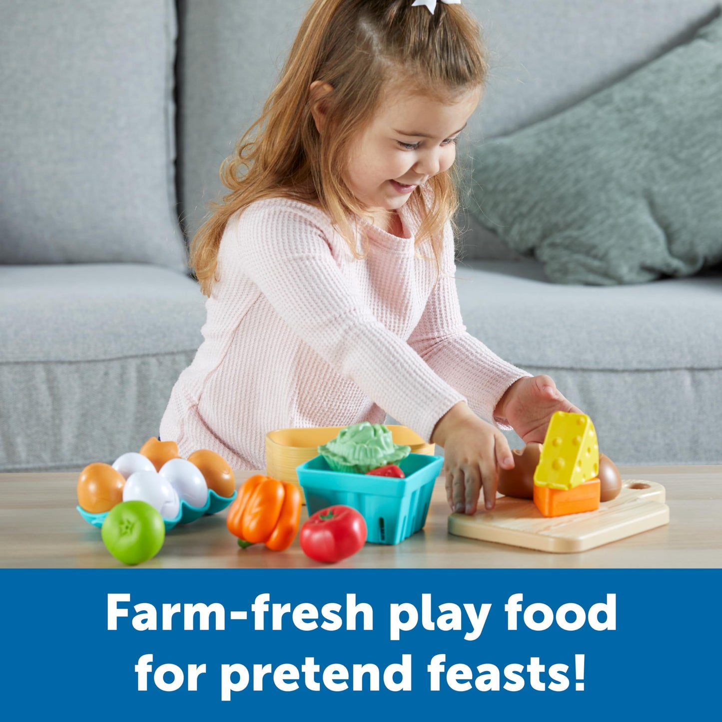 Learning Resources New Sprouts Farm-to-Table Fresh Market - Pretend Play Food for Kids, Grocery and Kitchen Play Toys, Toddler Fine Motor Skills, Montessori Activities, Gifts for Boys and Girls