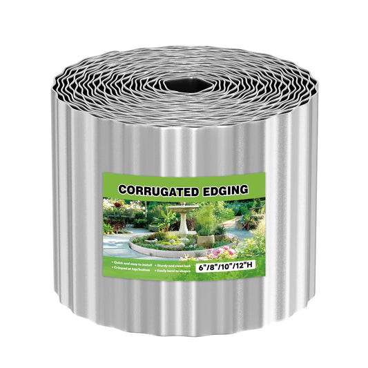 Gardenaire Corten Steel Corrugated Metal Garden Edging, 8"×50Ft Landscape Edging Border,Flexible Garden Edging Border for Perfect DIY Flower Beds,Lawn and Landscaping Borders