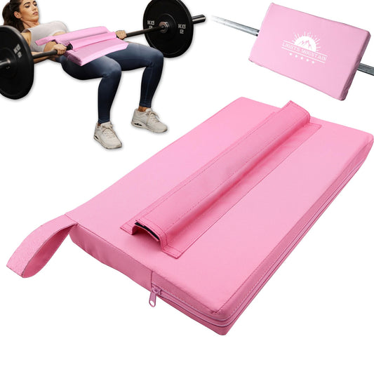 Lights Mountain Square Hip-Thrust Pad Protective Extra Thick Foam pad for Barbell Weightlifting Hip Thrusts and Glute Bridges Workouts Home Gym Equipment (Pink)