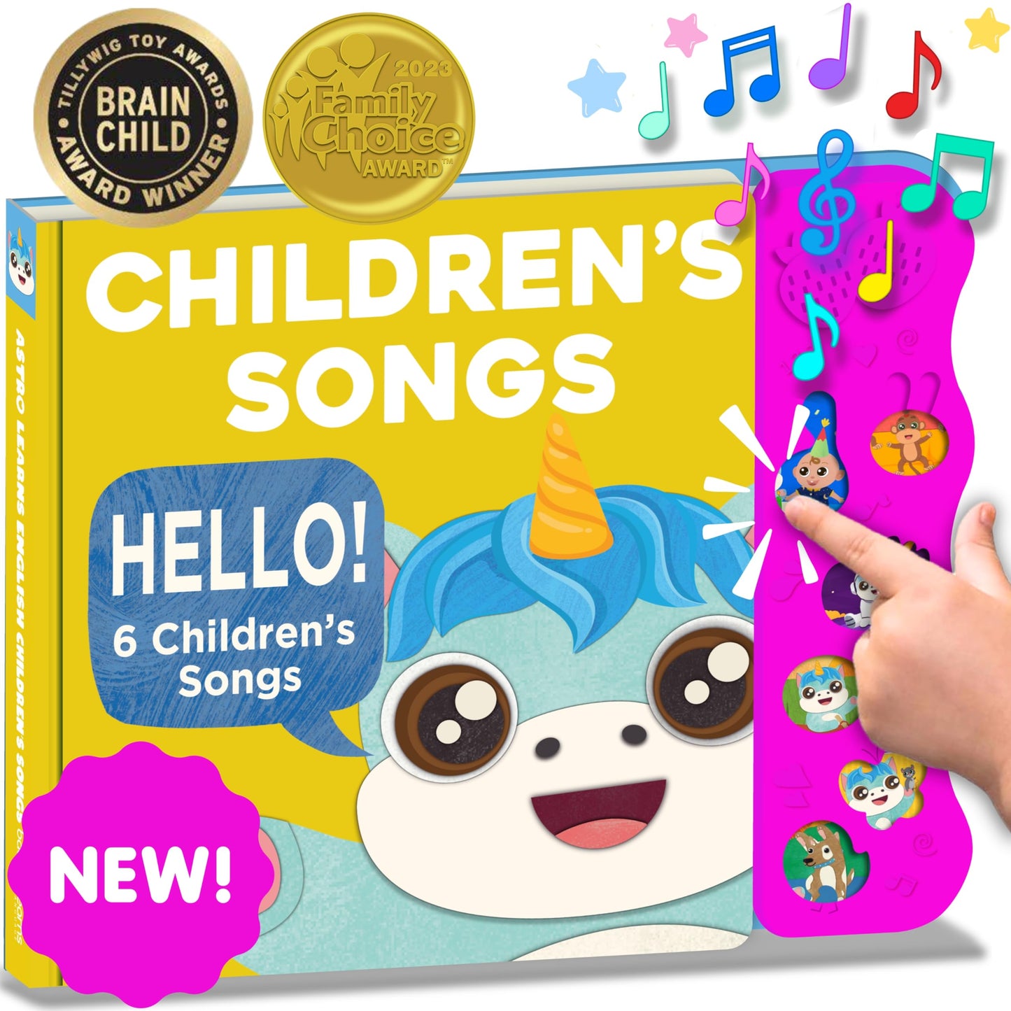 Astro Learns English Children's Songs — Musical Toys & Interactive Sound Board Books for Toddlers 1-3, Singing & Nursery Rhymes for Babies, Educational Talking Musical Toy, Sing Along Songs