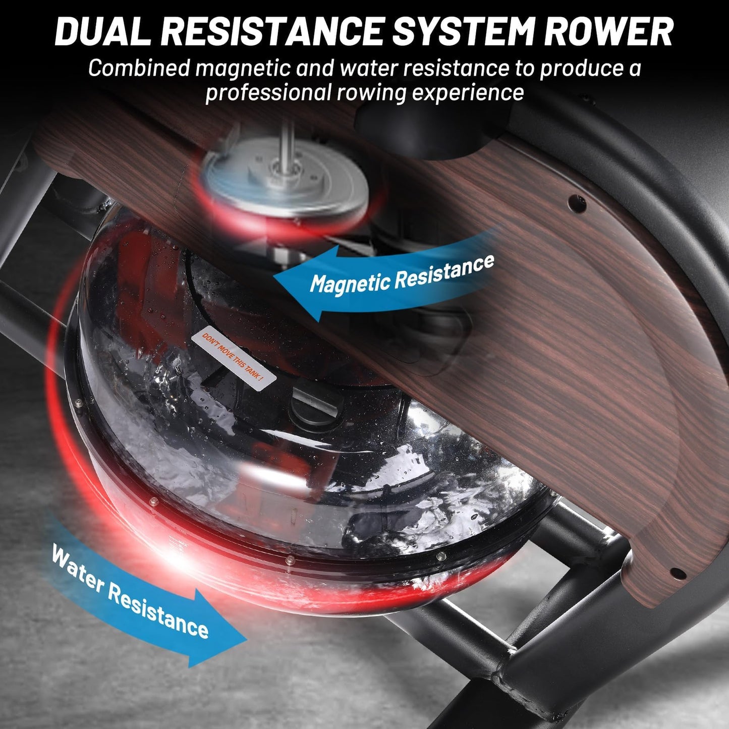 Magnetic/Water Rowing Machines for Home,Full-Body Workout with Max 350Lb Weight Capacity, Rower Machine of Quiet Resistance,App Compatibility & Space-Saving Design