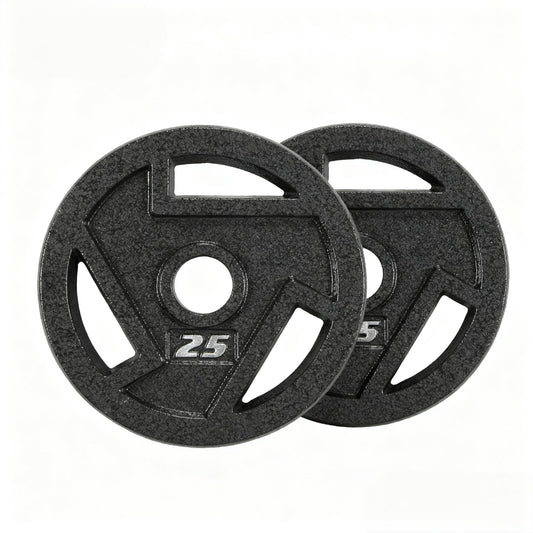 Elevon Olympic 2-Inch Cast Iron Weight Plate for Strength Training and Weightlifting, Olympic Grip Plate for Barbell