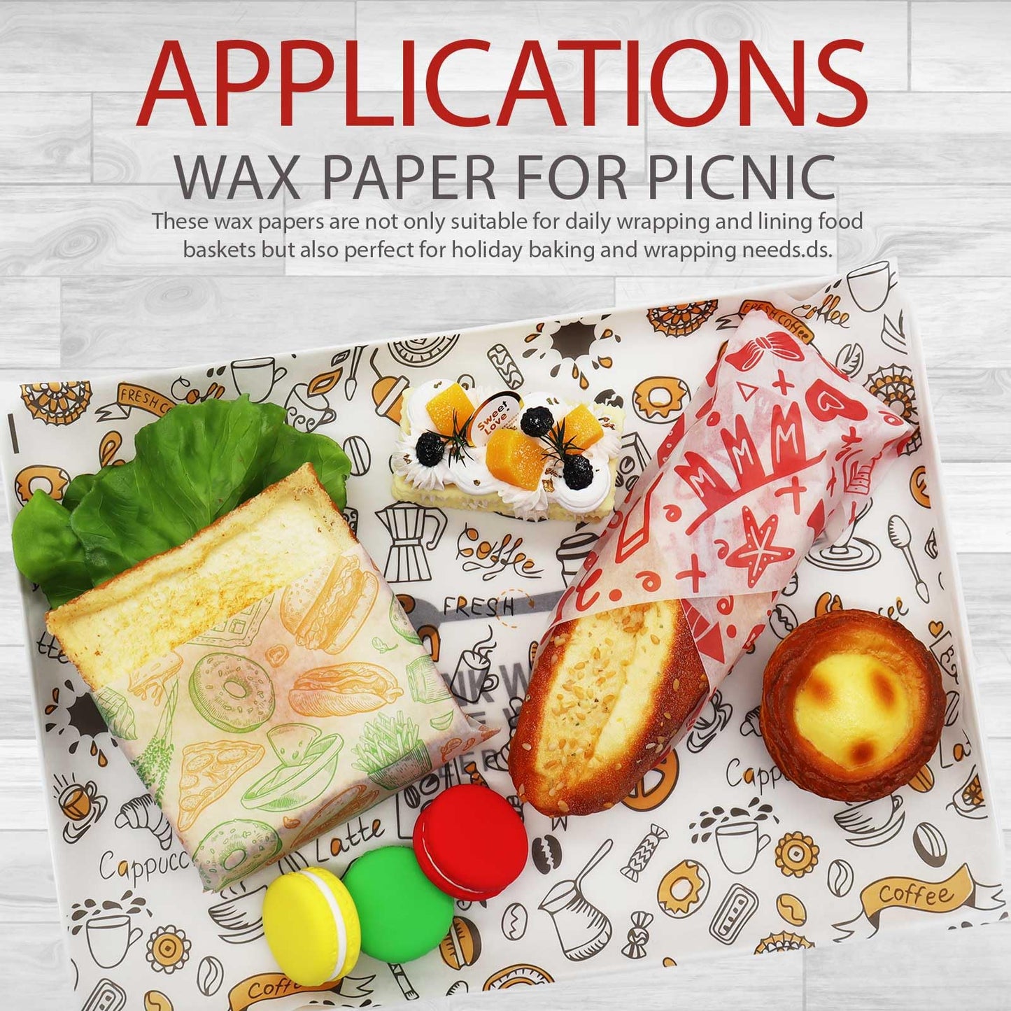 300pcs Deli Paper Sheets 12"x12", Wax Paper Sheets for Food, Grease Resistant Sandwich Wrapping Paper, Premium Food Basket Liners for Bakery, BBQ, Picnic, Home Party, Festival and Outdoors