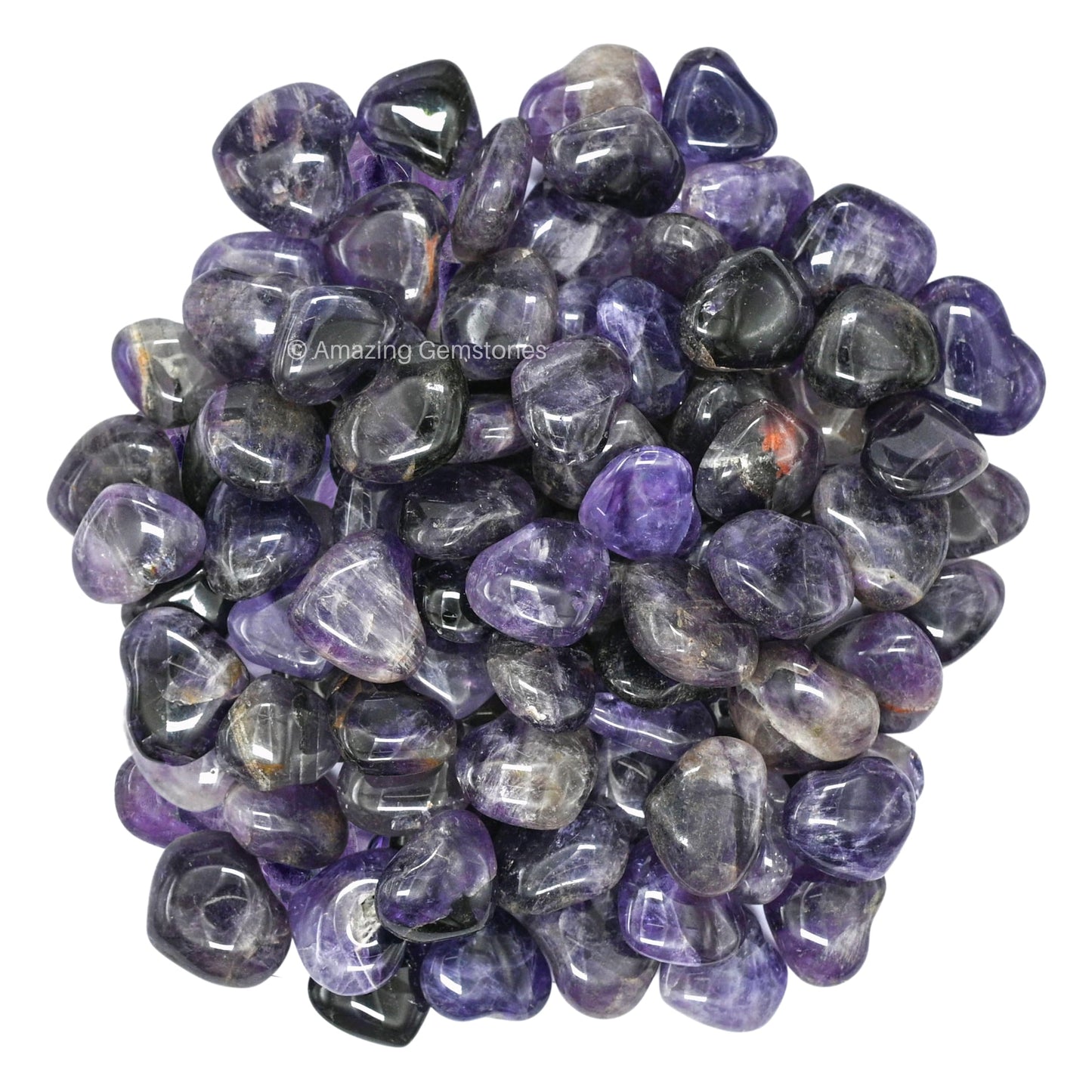 Amazing Gemstone Amethyst Stone Heart - Pack of 10 Crystal Heart Stones Rocks - Corazones De Piedra Crystals and Healing Stones Heart Shaped Crystal - Stocking Stuffers Gifts