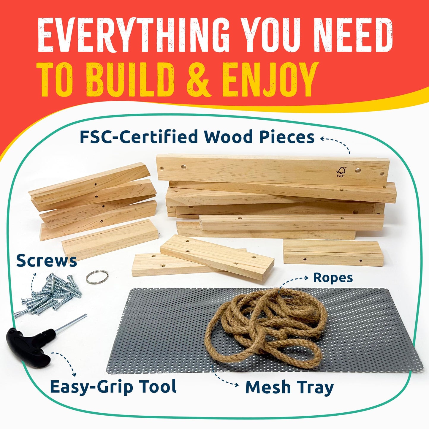 SparkJump Premium Bug Hotel Kit and Picnic Table Feeder for Squirrels