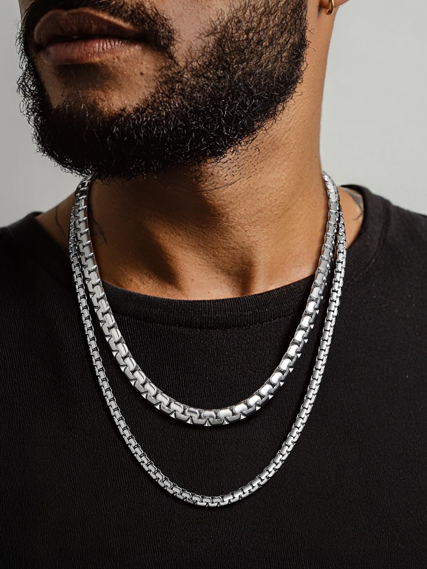PROSTEEL Stainless Steel Silver Chain for Men 8mm Non Tarnish & Durable 14inch Chunky Choker for Women