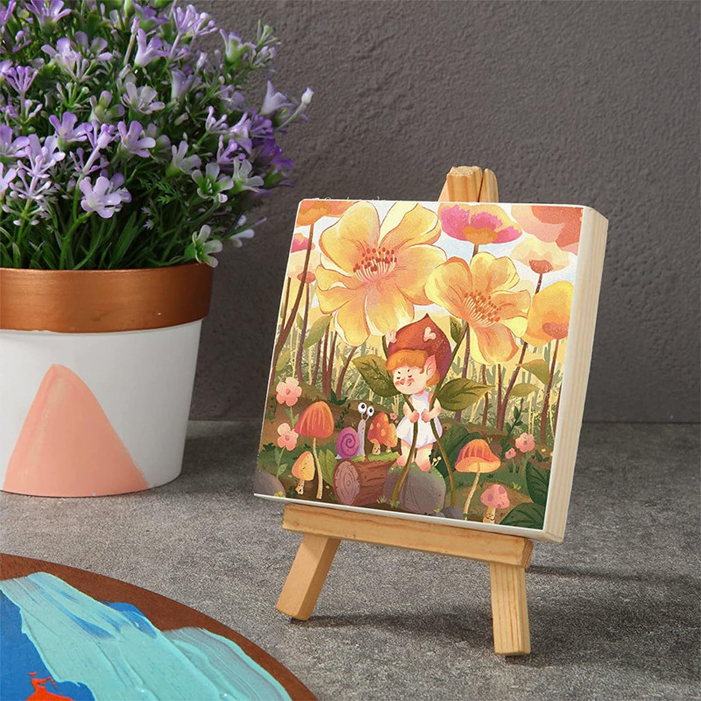 Voittozege 16 Pack Unfinished Wooden Canvas Board 4 x 4 Inch Square Wood Panels, Blank Canvas Cradled Painting Panel Boards for Painting Pouring Drawing Burning and DIY Craft Projects