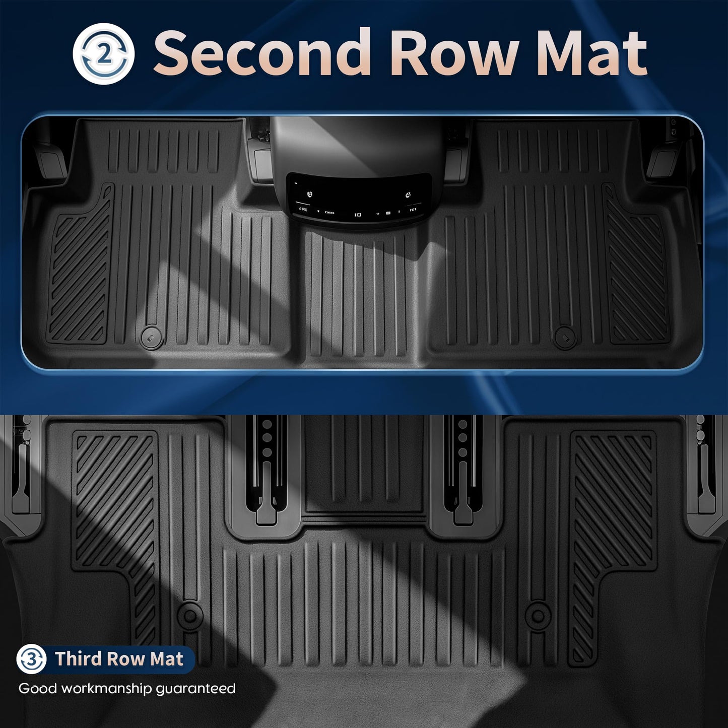 QINQINTU 2026 Palisade Floor Mats Only Hybrid 7-Seat All Weather TPE Cargo Mat with Backrest Mat for Hyundai Palisade Accessories 2026 SEL/SEL Premium/Limited/Calligraphy