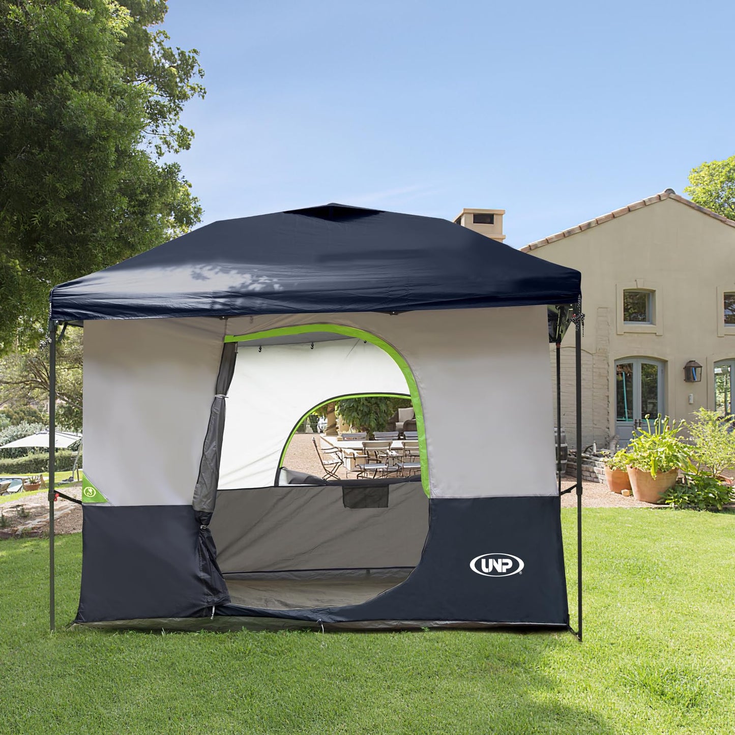UNP Camping Canopy - Inner Tent - Side Tents - SUV Camping Cube for 10' x 10' Pop Up Canopies (Canopy Pole/Shelter NOT Included) (Dark Blue-Inner Tent)