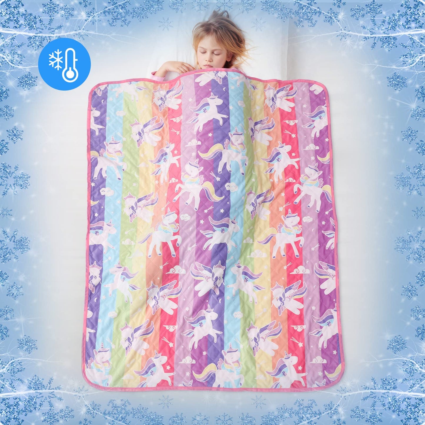 LIFEYJ Cooling Blankets for Hot Sleepers,Glow in The Dark Blanket Unicorns Gifts for Girls,Q-Max >0.4 Cool Blanket 1-10 Year Old Girl Gift,Girl Toy Age 6-8,Easter Gifts for Kids Birthday Gift Presents
