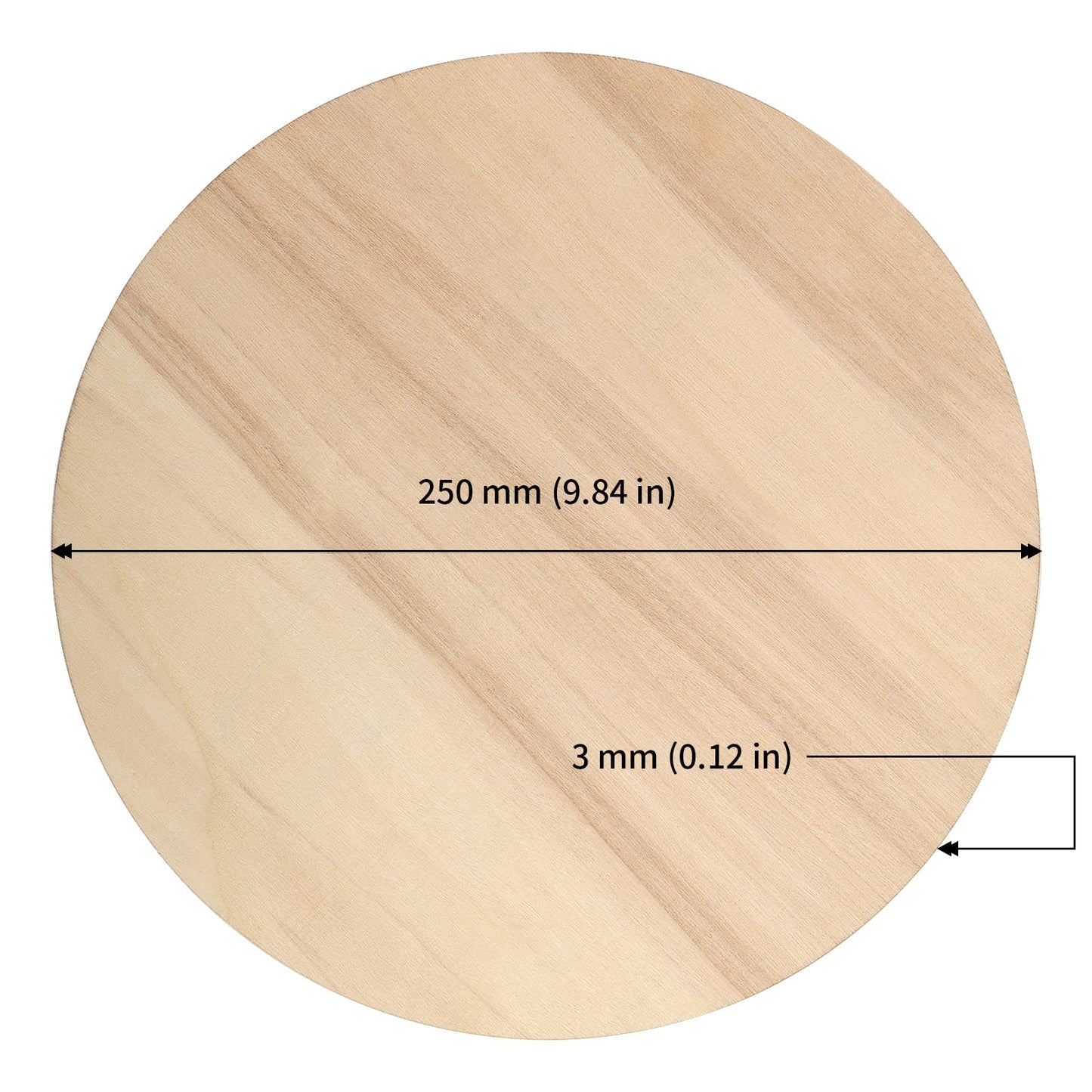 JAPCHET 30 Pieces 10 Inch Round Wood Circles, 1/8 Thick Blank Unfinished Wooden Rounds, Round Wood Discs for Crafts, Door Hanger, Wood Sign