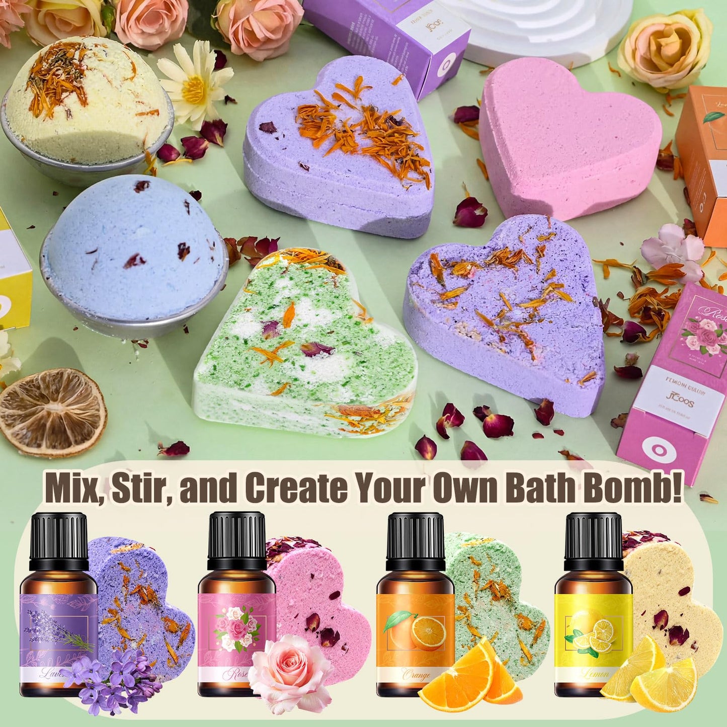 Gdblsm Bath Bomb Making Kit- DIY Bath Bomb Mold Set for Women, Make Your Own Shower Bombs with Shower Steamer Press Molds, Bath & Bathing Making Supplies Spa Craft Kits Gifts for Aldult Women