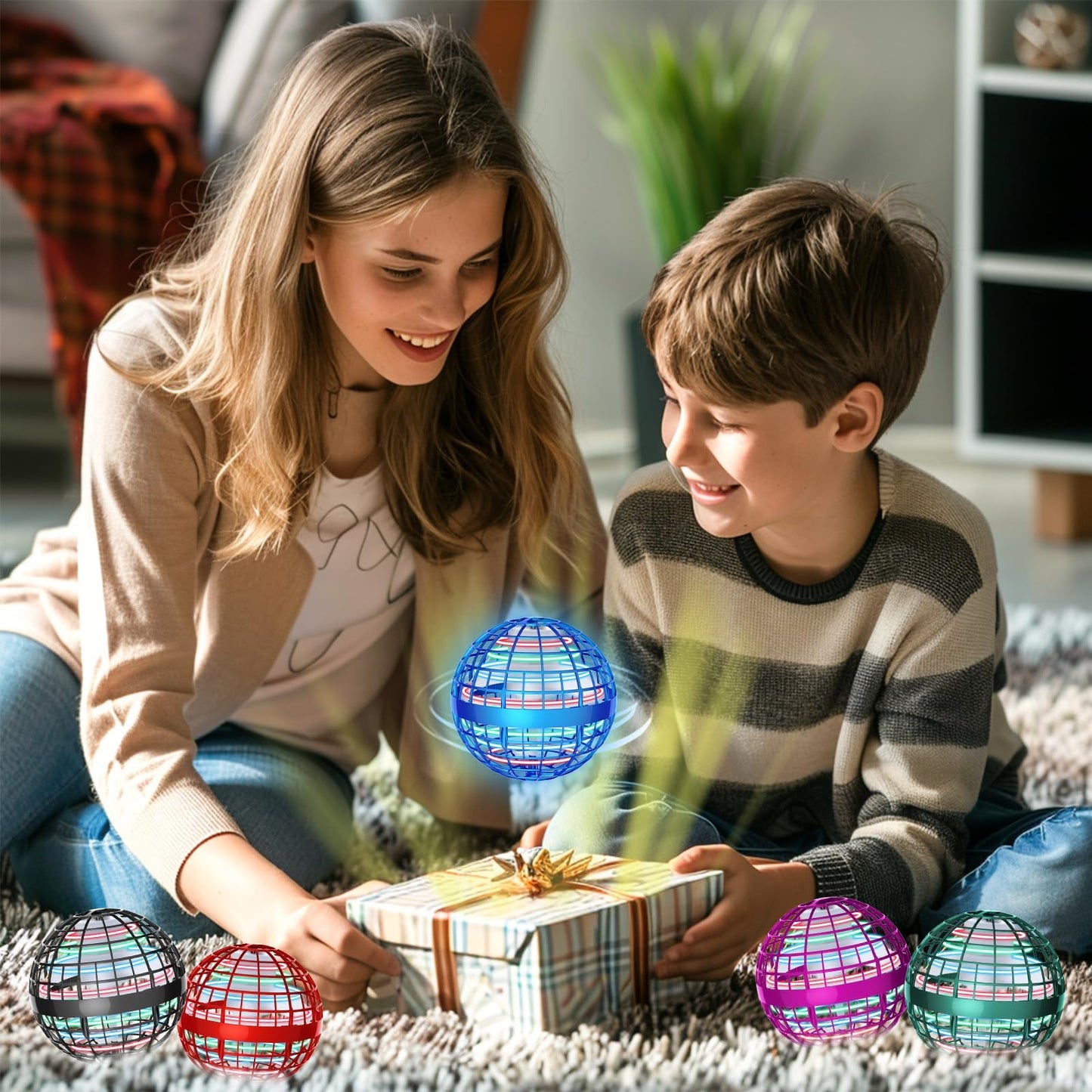 UROINT 2026 Flying Orb Ball for Kids, Magical Hover Cosmic Space Boomerang Rotating Floating Mini Hand Drone Stocking Stuffer Xmas Toys for Girls Boys Teen Age 6 7 8 9 10+ Blue