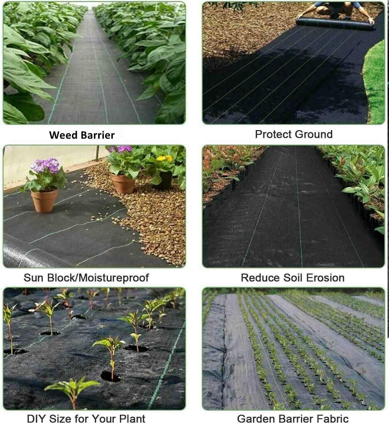 Groweco Weed Barrier Landscape Fabric Heavy Duty 3FT x 100FT Garden Fabric Weed Mat Ground Cover,Weed Barrier Fabric Gardening Mulch,Landscaping Fabric Weed Blocker,Weed Cloth Garden Bed Cover