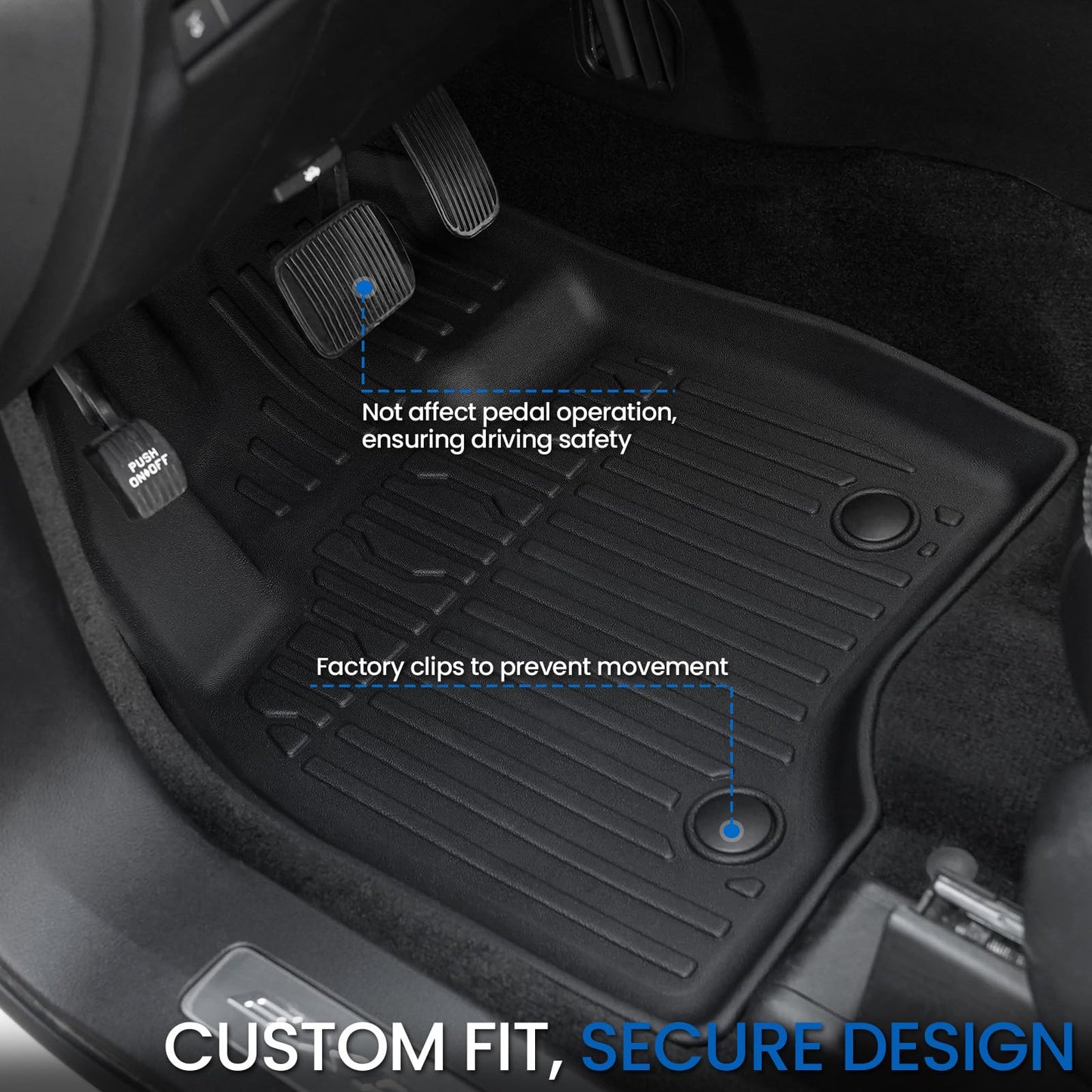 JOULARISE Floor Mats Cargo Mat Set for 2015-2019 Ford Explorer 7 Seats, All Weather TPE Cargo Liner Trunk Lower Mat Door Sill Guards Accessories (15-19 | 7 Seats Floor Mats Set)