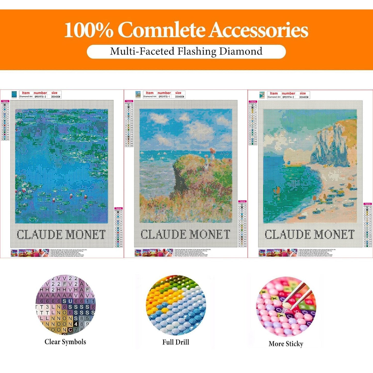 GOUOYANA Diamond Art Kits for Adults - 3 piece, Full Drill Landscape Diamond Painting Kits for Beginners, DIY Full Rhinestone 5D Diamond dots (Gemstone Craft), Home Wall Decoration (12x16 inch)