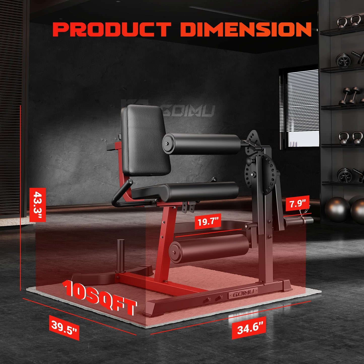 GOIMU Leg Extension and Curl Machine, 4 in 1 Lower Body Workout Machine, Adjustable Leg Curl Machine with Plate Loaded, Leg Extension Machine with Exercise Bench, Home Gym Weight Machine