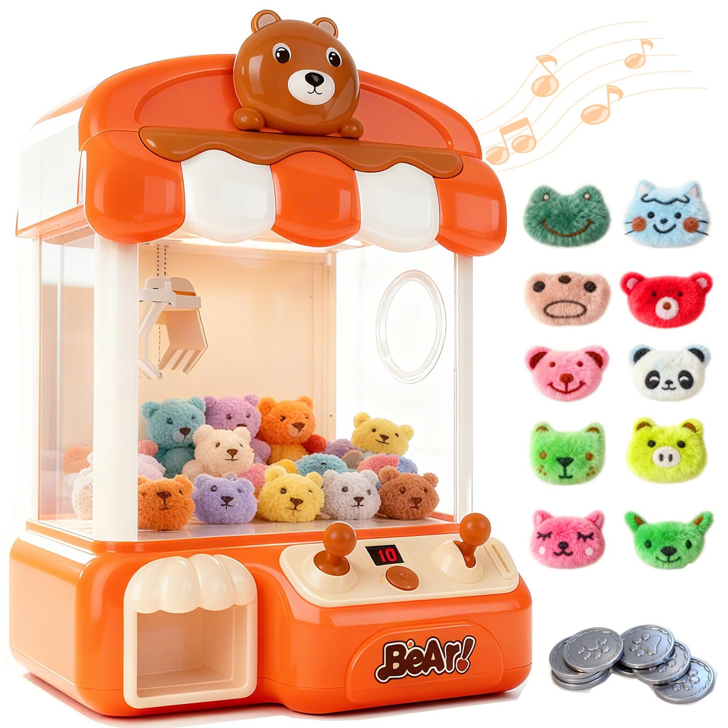 nicknack Large Claw Machine for Kids with Toys Inside,Arcade Size Toys for 3 4 5 6 7 8 Years Old Girls,Mini Prize Toys for Boys,Christmas Birthday Gifts for Kids,Includes Coins & Mini Toys