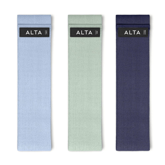 ALTA Booty Bands for Women - Premium Non-Slip Fabric Resistance Bands for Working Out - Cloth Resistance for Legs, Fabric Exercise Leg Straps for Working Out Women, Looped Hip Loop Set